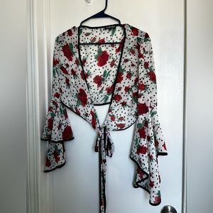 Tie Up Floral Crop Top